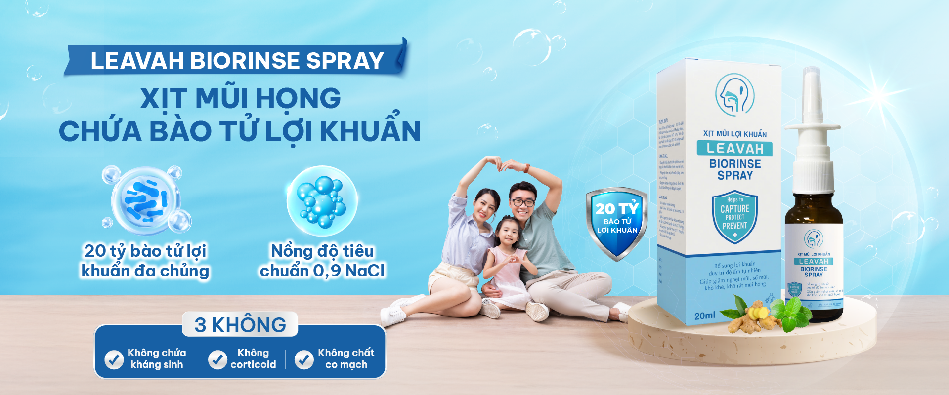 Leavah Biorinse Spray - Giải pháp giúp cải thiện tình trạng cảm lạnh và cúm